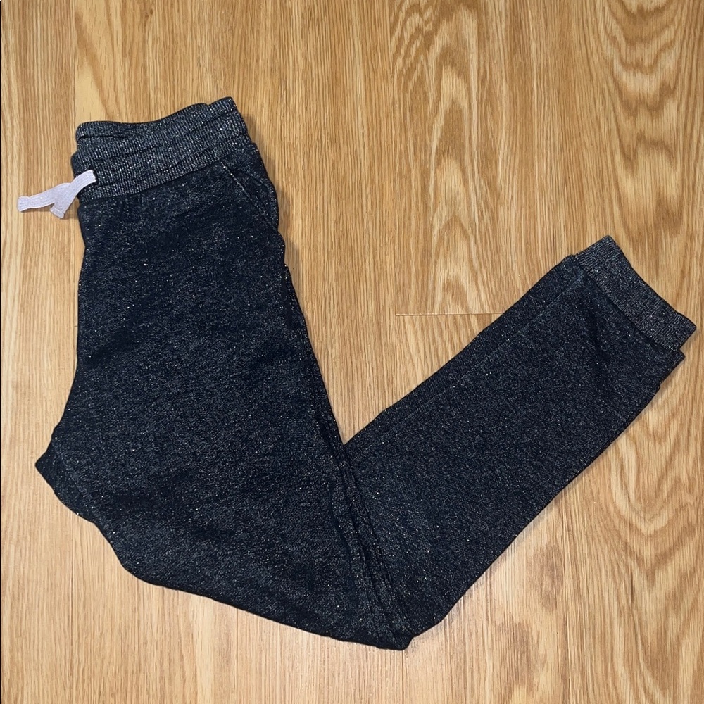 H&M Kids Black Glitter Sweat Pants, size 9-10